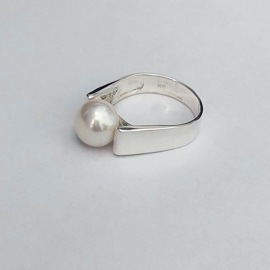Ring Pearl Plain 10mm - Bambu Silver Jewellry