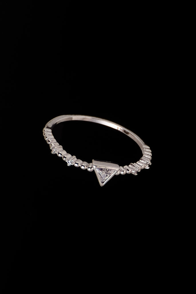 Small Ring Catt Triangle Zircon