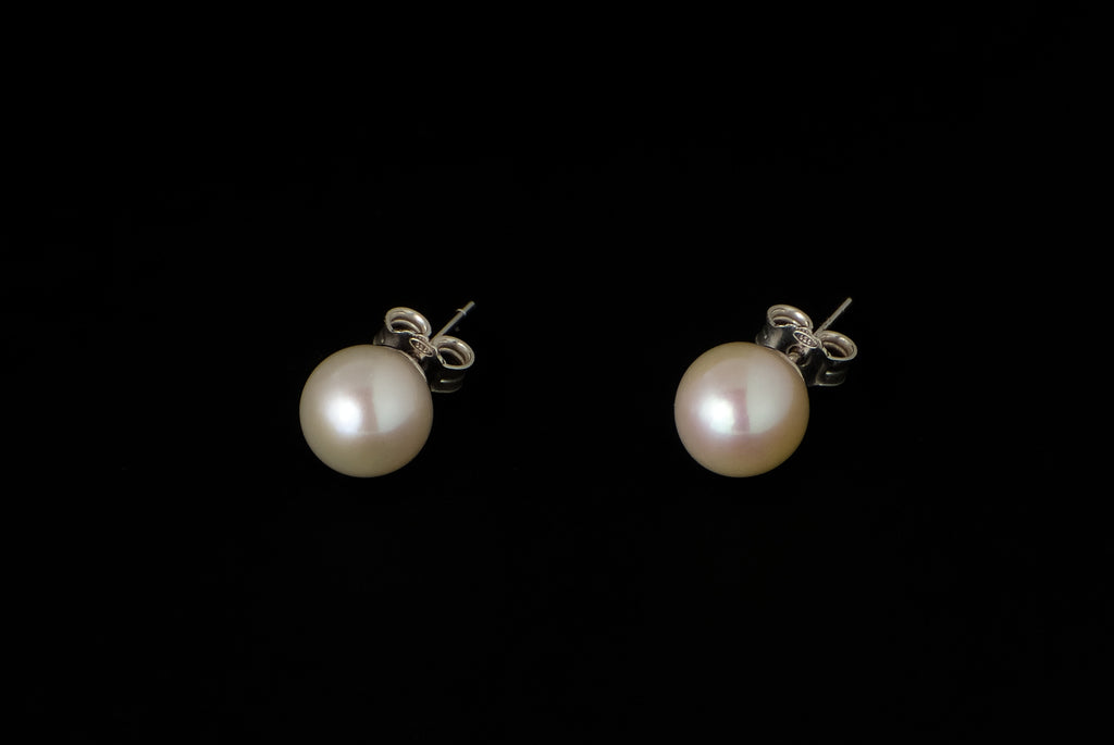Earring Pearl Stud Basic Round - Bambu Silver Jewellry