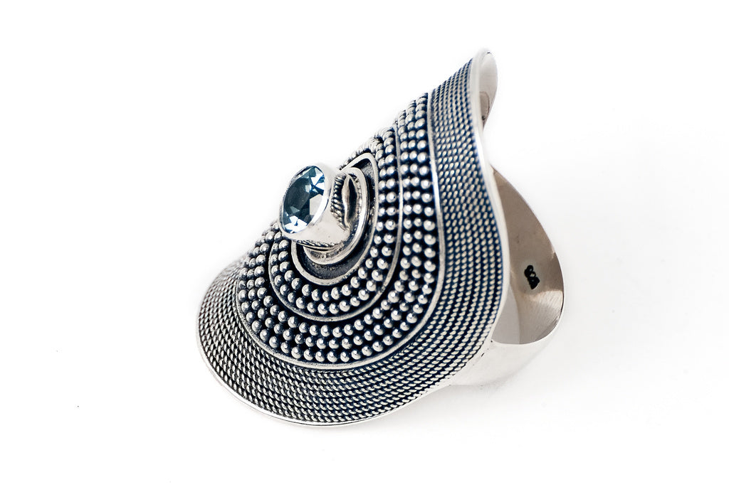 Ring Emma Tali Air Stone 3,5 X 2cm - Bambu Silver Jewellry