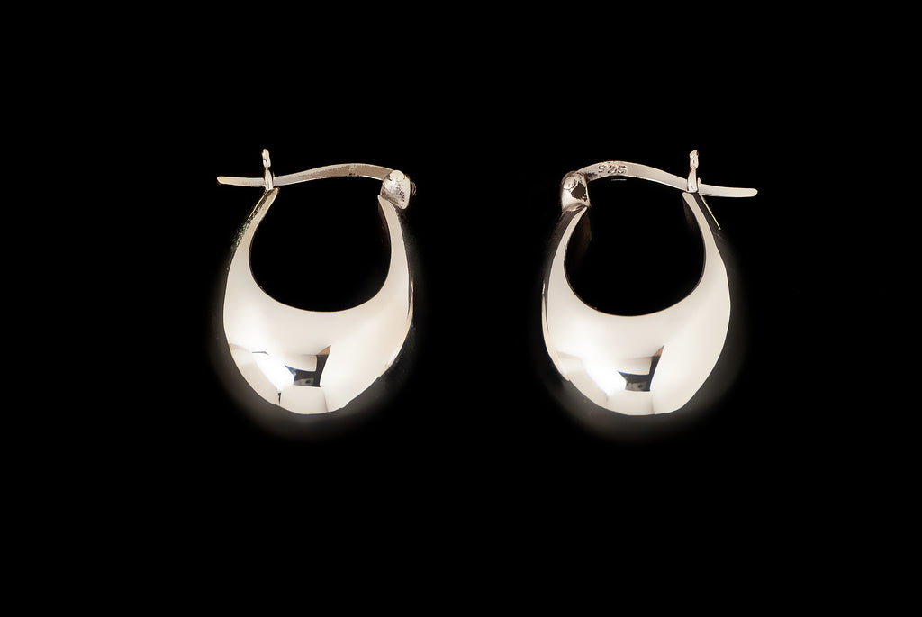 Earring Plain Half Oval