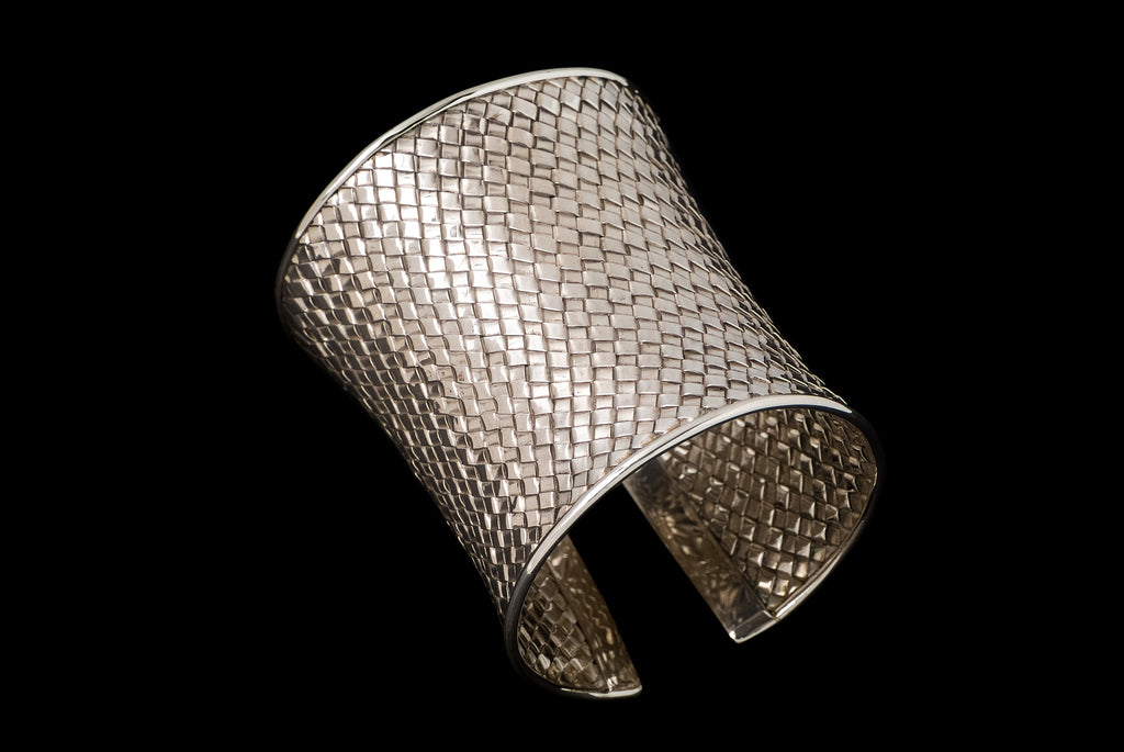 Cuff Anyaman - Bambu Silver Jewellry