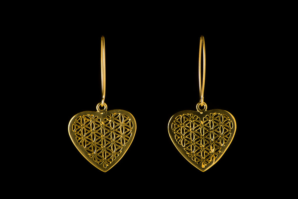 Earring Flower Of Life Heart