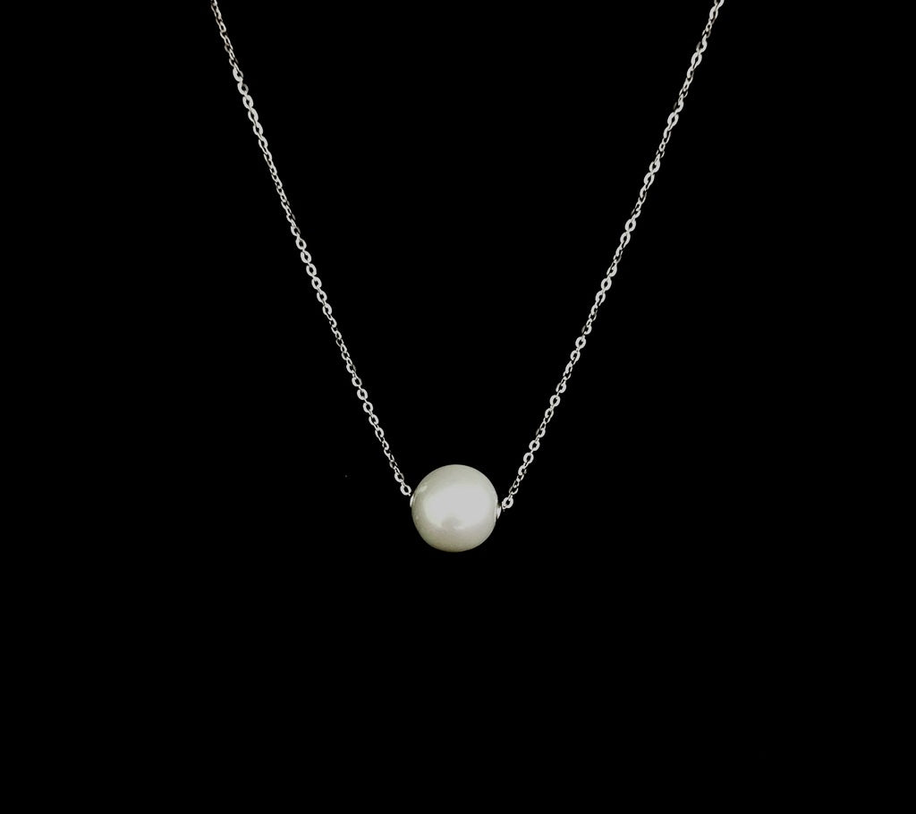 Necklace Pearl With Chain Ca 9-12mm X 45cm