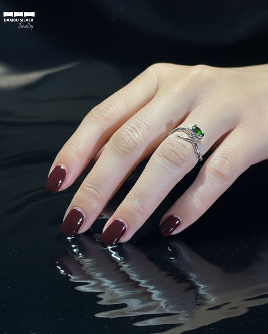 Ring Snake Stone Free Size 25 - Bambu Silver Jewellry