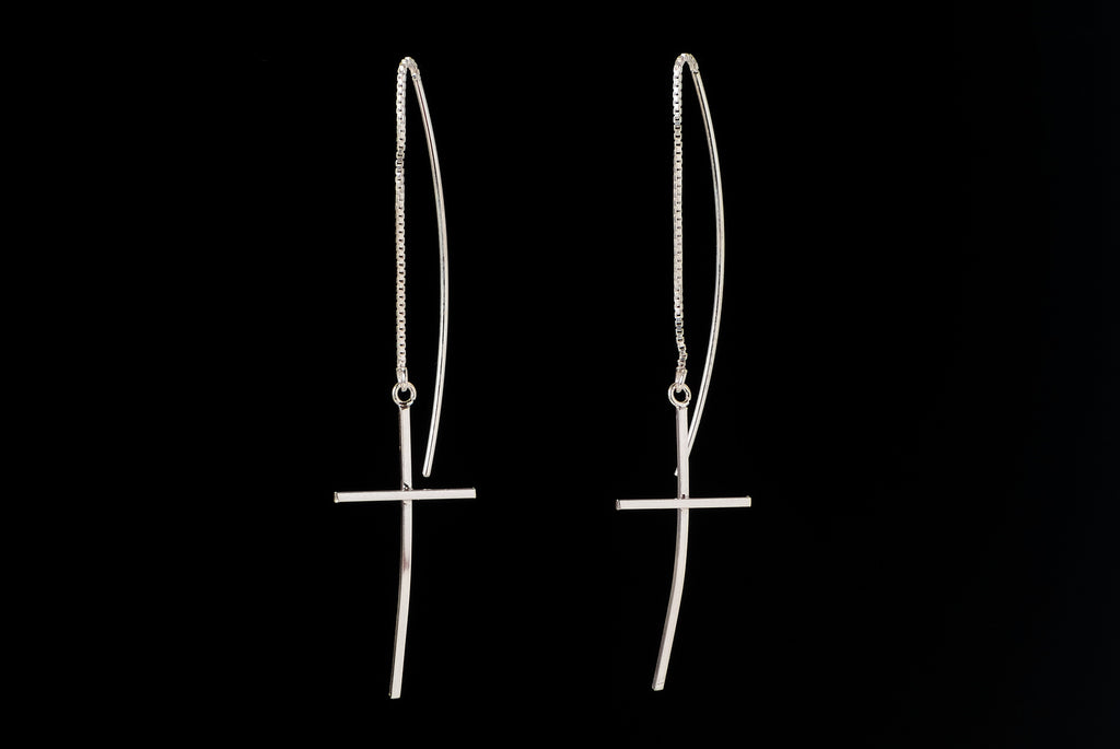 Earring Cross Chain Stick Large