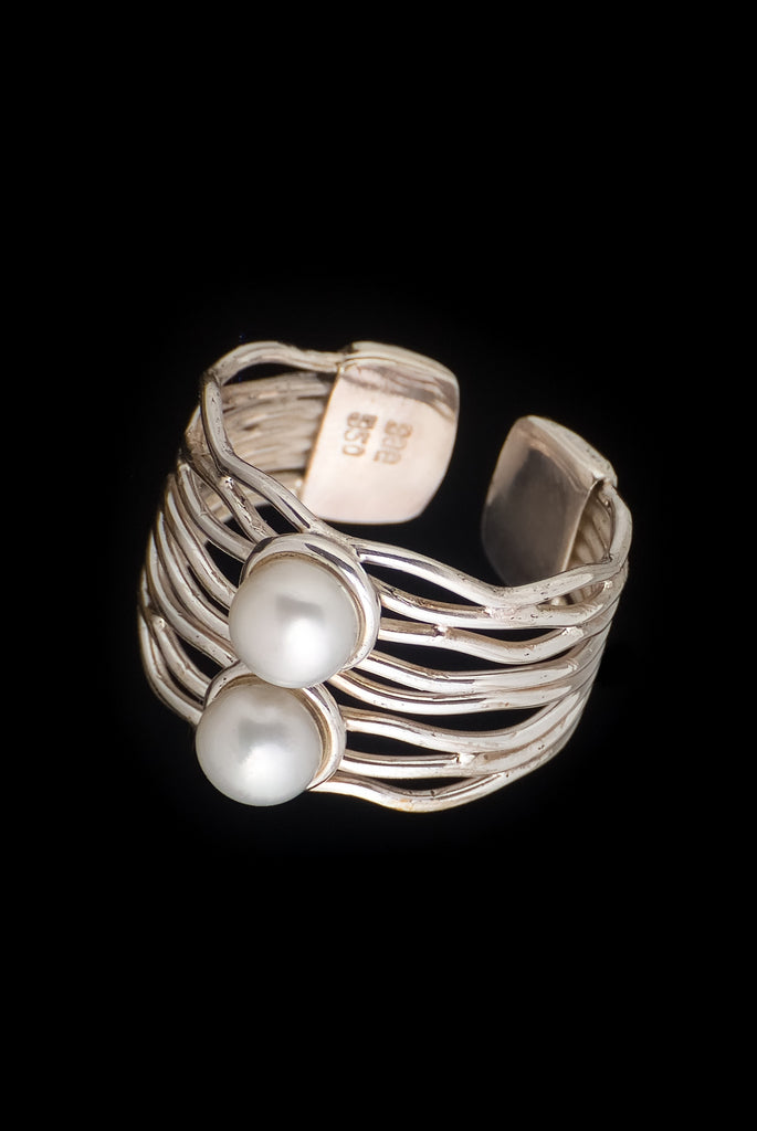 Ring Pearl Kawatan Double - Bambu Silver Jewellry