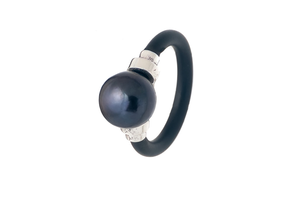 Ring Pearl Single Rubber - Bambu Silver Jewellry