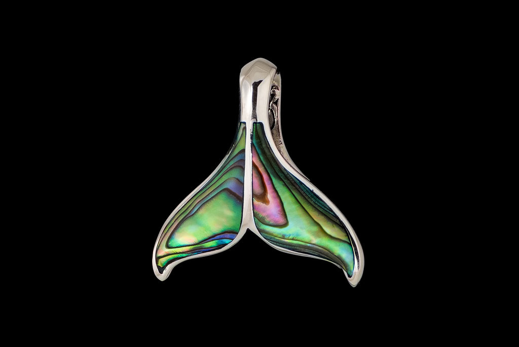 Pendant Whale Tail With Abalony , Shell