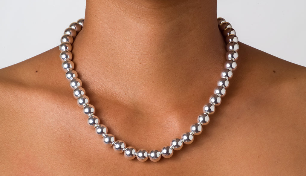 Necklace Ball Plain 10-12mm