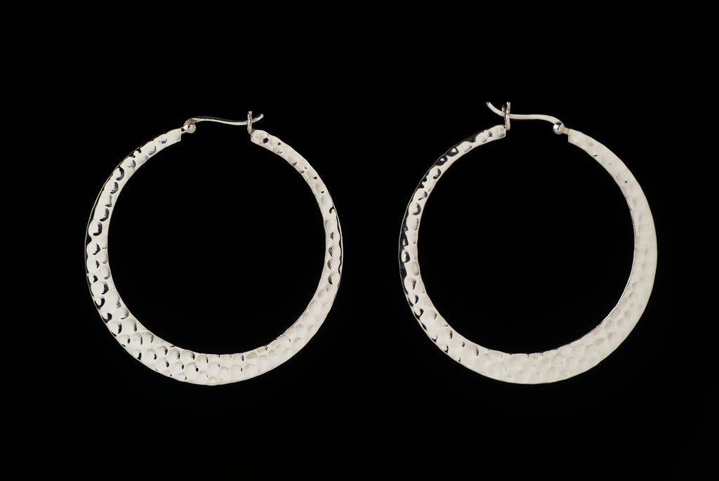 Earring Aro Hammer Half Plain 4 .7 x 5.7cm