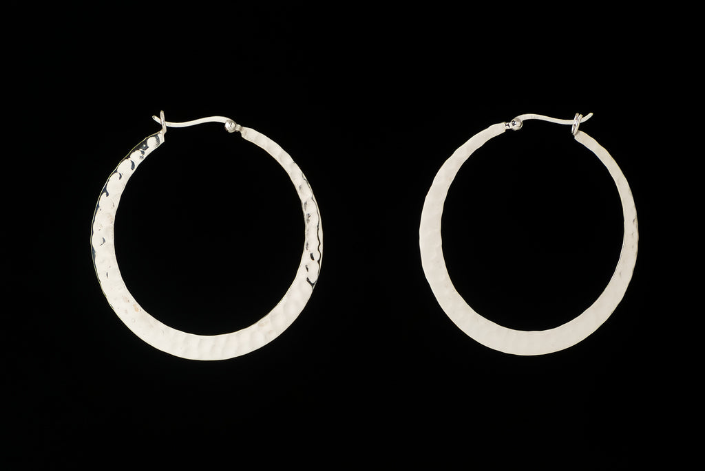 Earring Aro Hammer Half Plain 4 X 5cm