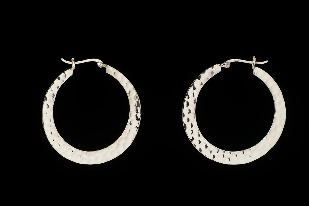 Earring Aro Hammer Half Plain 3.3 X 4.2cm