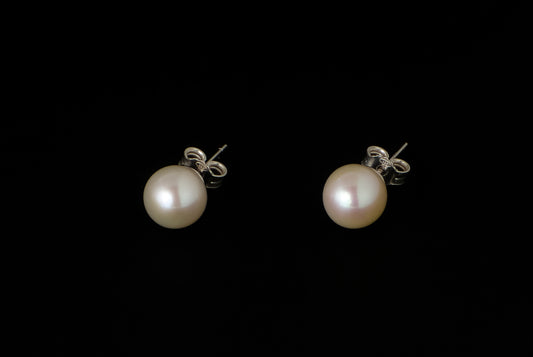 Earring Pearl Stud Basic Round - Bambu Silver Jewellry