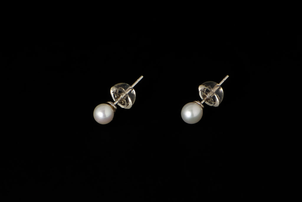Earring Pearl Stud Basic Round - Bambu Silver Jewellry