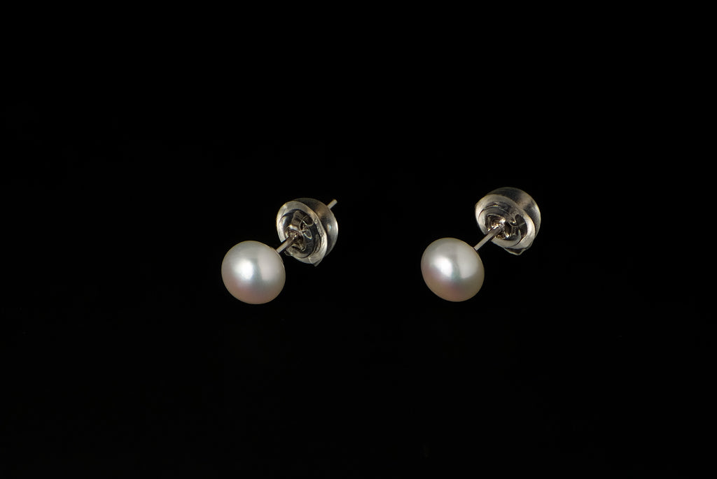 Earring Pearl Stud Basic Round - Bambu Silver Jewellry