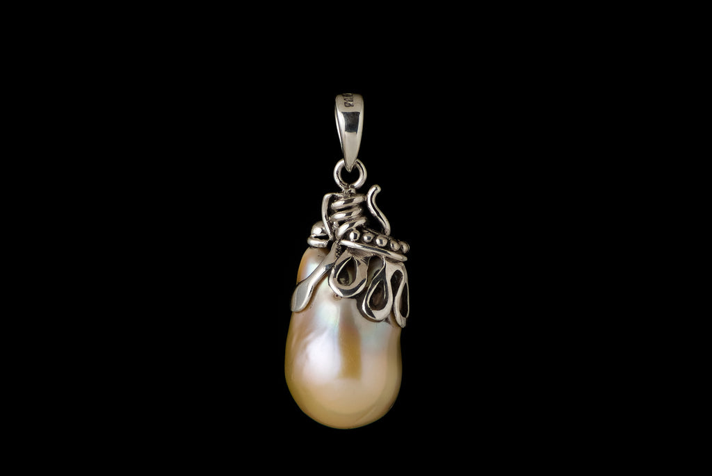 Pendant Pearl Baroque Abstract Medium - Bambu Silver Jewellry