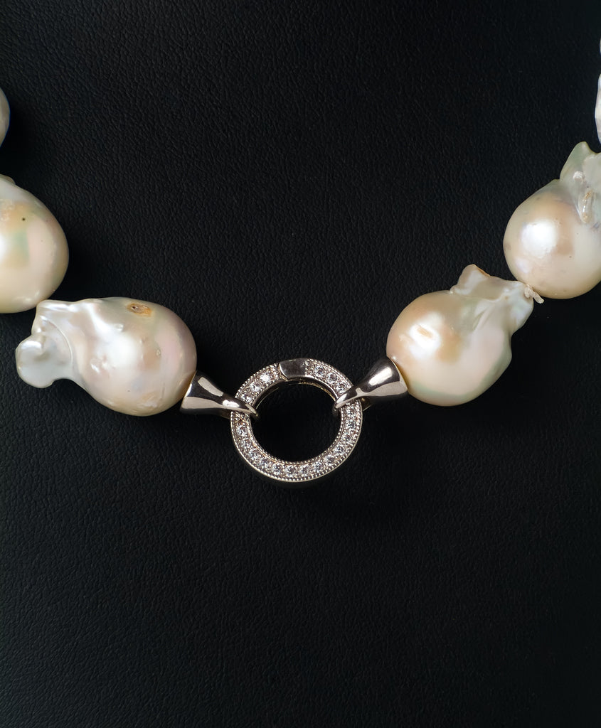 Necklace Pearl Baroque White 3-3.5 X 50cm