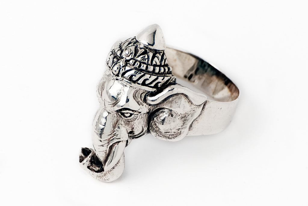Ring Ganesh Large 3cm - Bambu Silver Jewellry