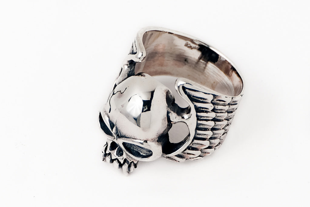 Ring Skull Wings 2.3cm - Bambu Silver Jewellry
