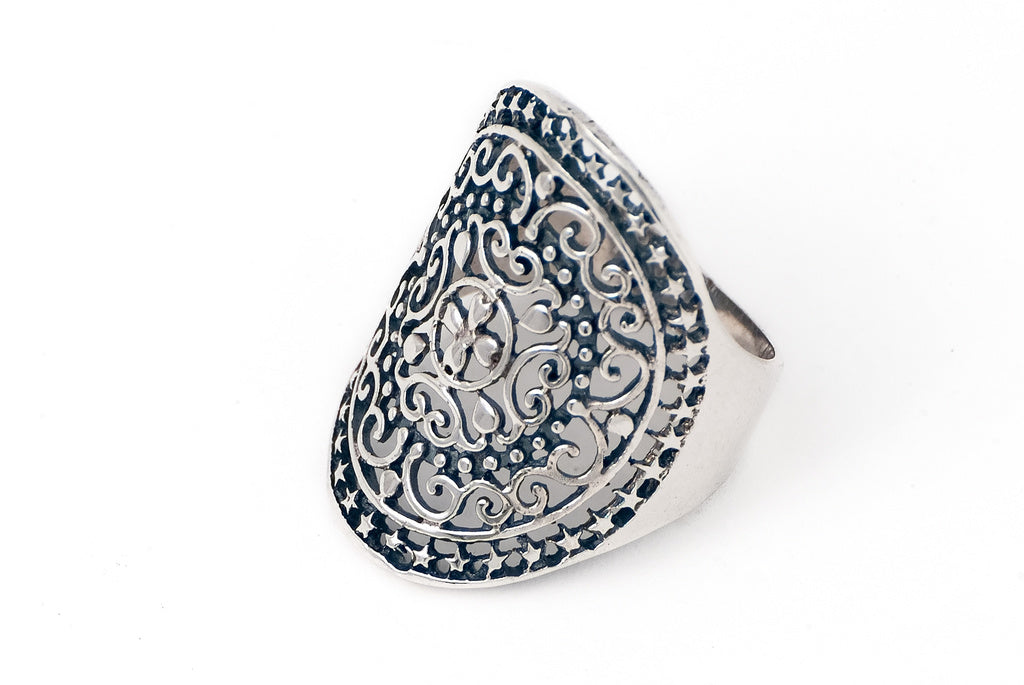 Ring Flower Oxid - Bambu Silver Jewellry