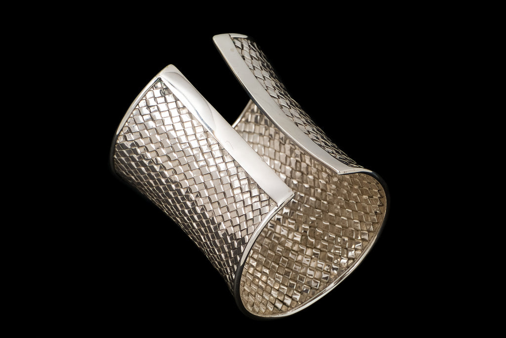Cuff Anyaman - Bambu Silver Jewellry