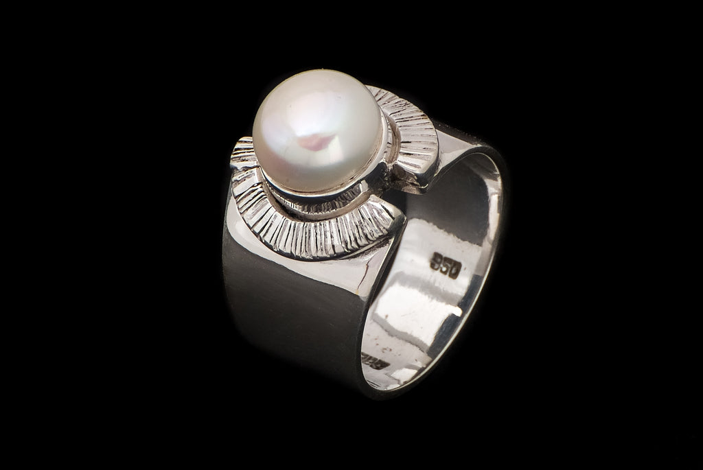 Ring Pearl Lines Top Bro - Bambu Silver Jewellry