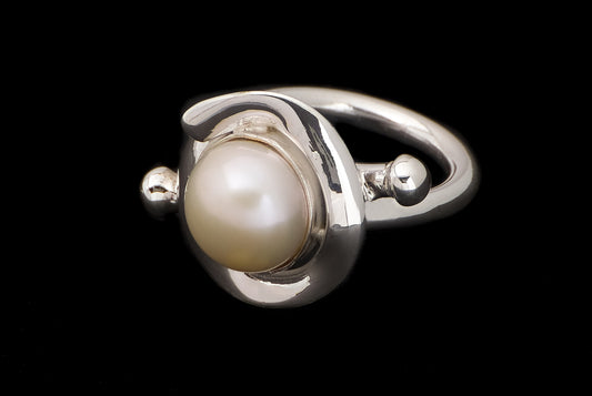 Ring Pearl Bro Abstract - Bambu Silver Jewellry
