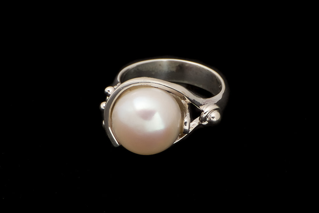 Ring Pearl Abstract with Jawan - Bambu Silver Jewellry
