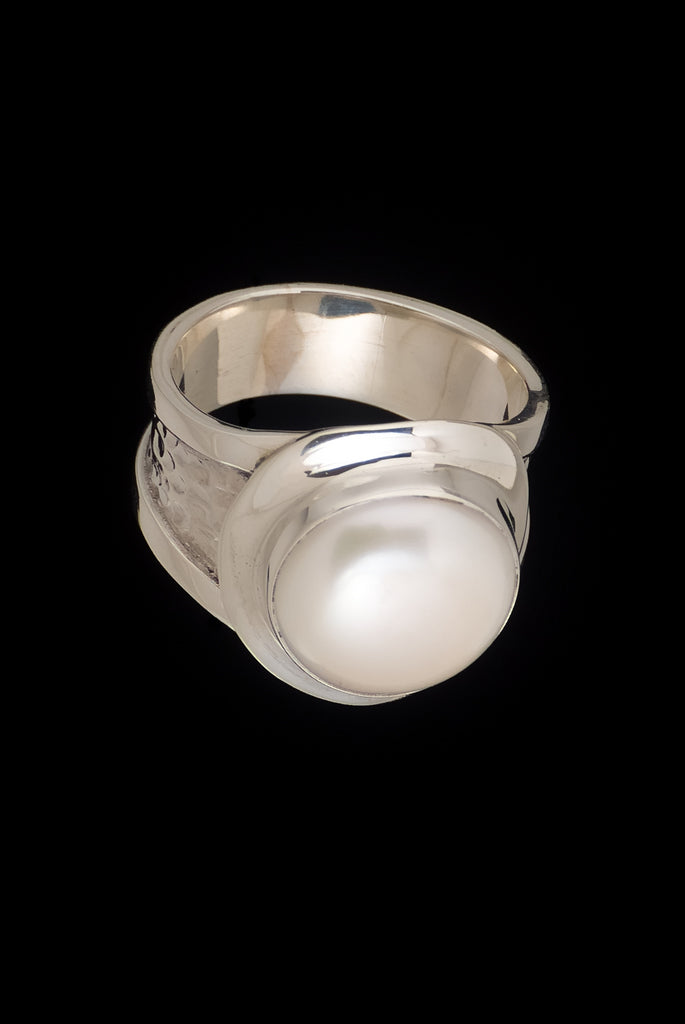 Ring Pearl Hammer Bro 14-15mm - Bambu Silver Jewellry