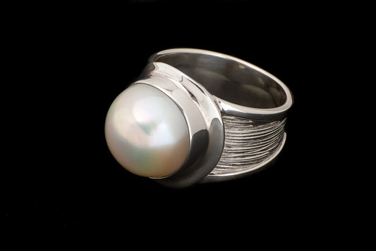 Ring Pearl Lines Bro 17mm - Bambu Silver Jewellry