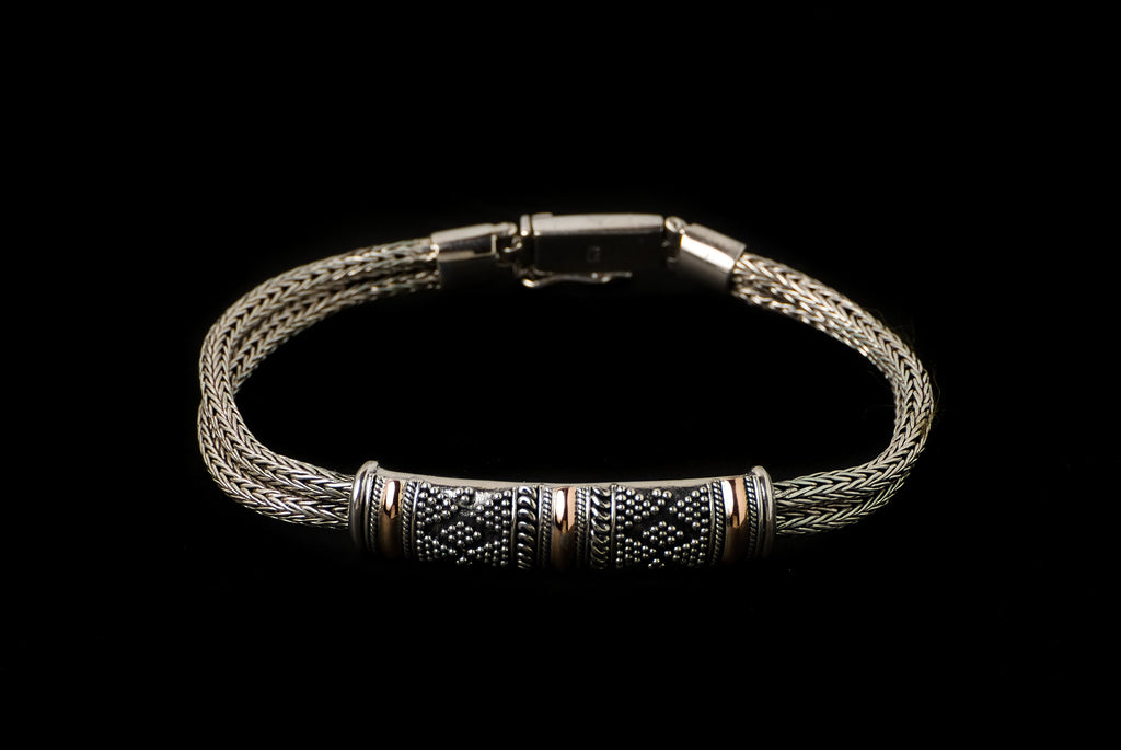 Bracelet Silver Gold - Bambu Silver Jewellry