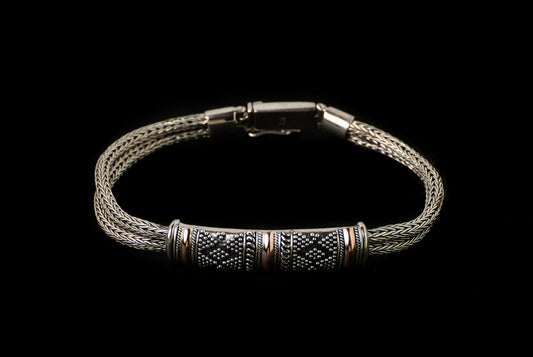 Bracelet Silver Gold - Bambu Silver Jewellry