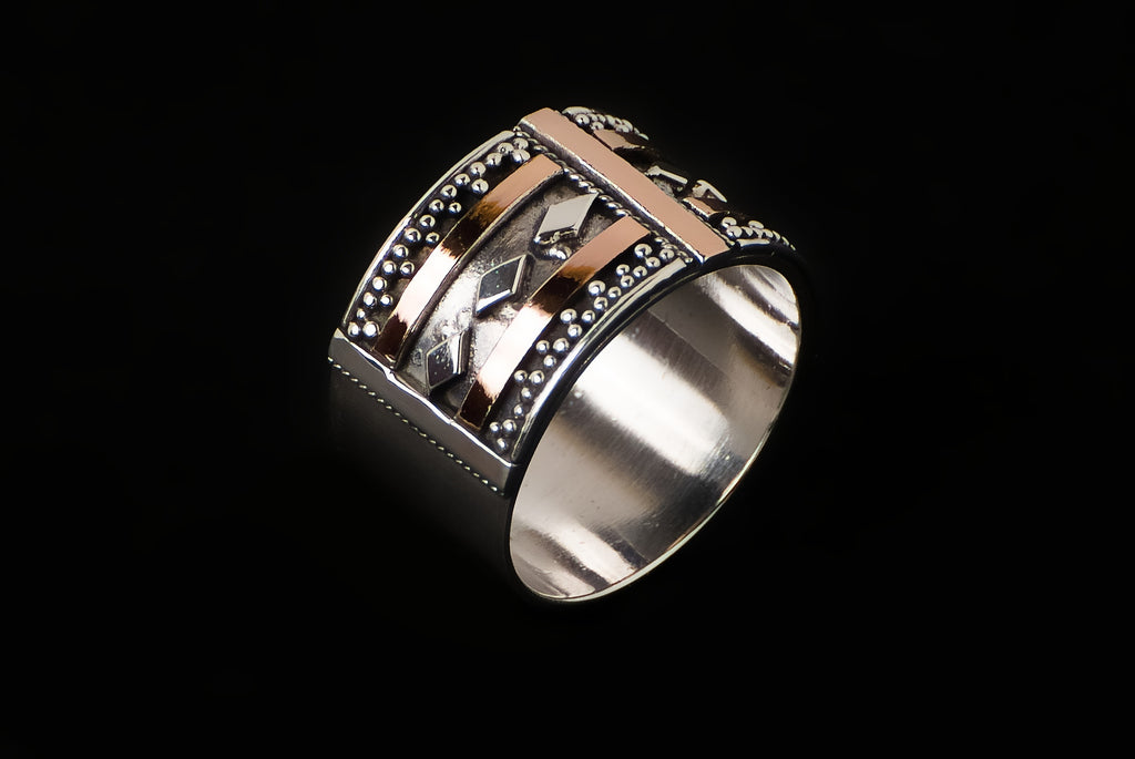 Ring Emas Wajik Jawan 1.2cm - Bambu Silver Jewellry