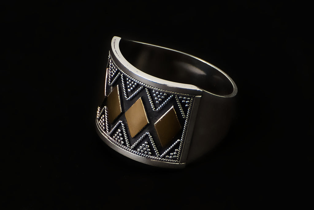 Ring Silver Gold Snake Eye / Wajik 15mm - Bambu Silver Jewellry