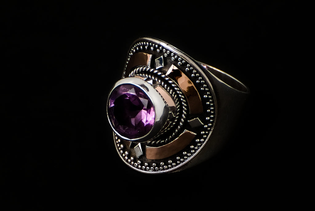 Ring Silver Gold with Stone
