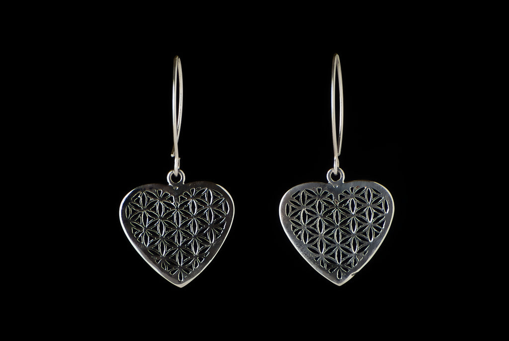 Earring Flower Of Life Heart