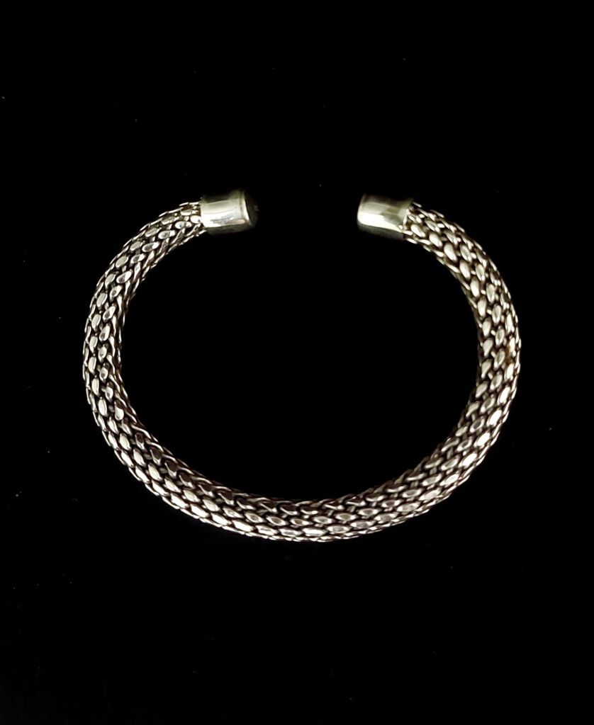 Cuff Small Anyaman 7mm - Bambu Silver Jewellry