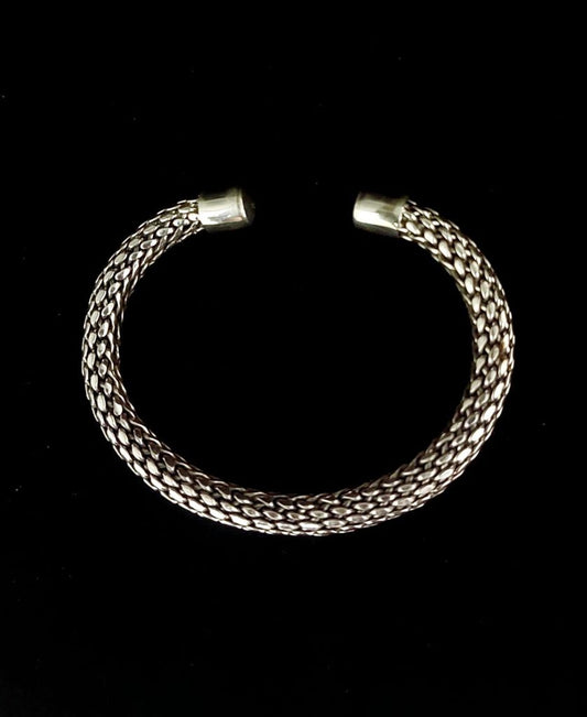 Cuff Small Anyaman 7mm - Bambu Silver Jewellry