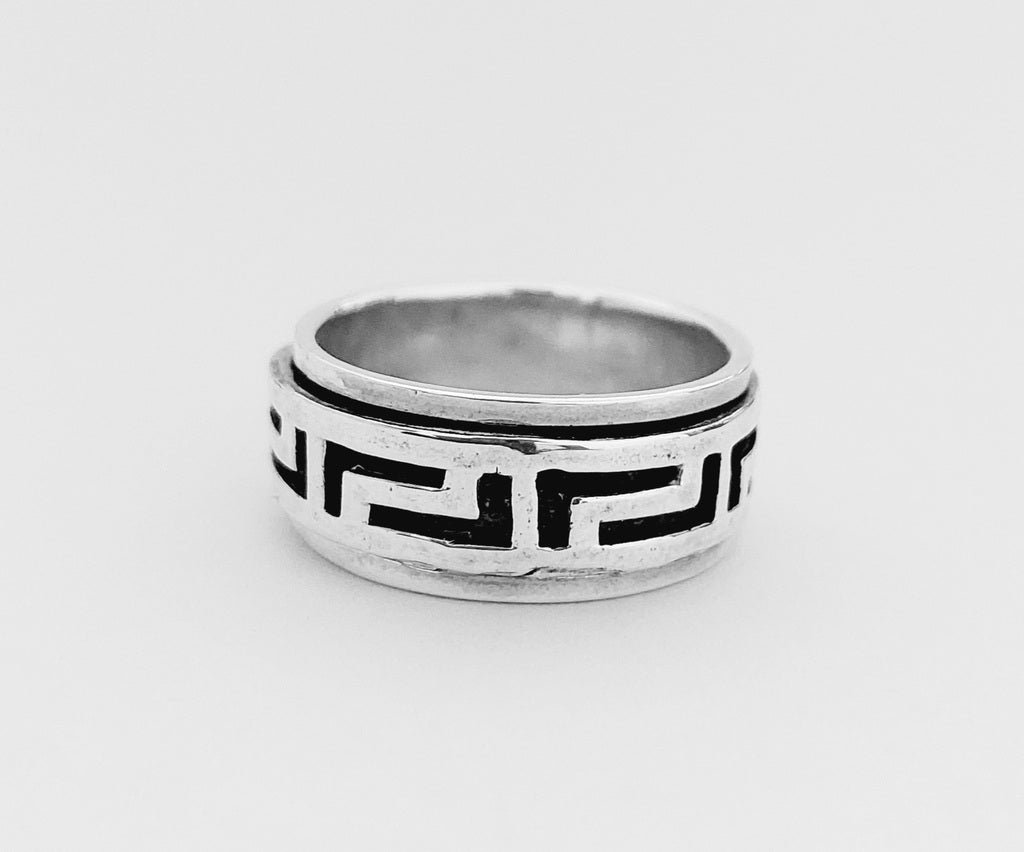 Ring Man Spinning Rainbow 9mm - Bambu Silver Jewellry