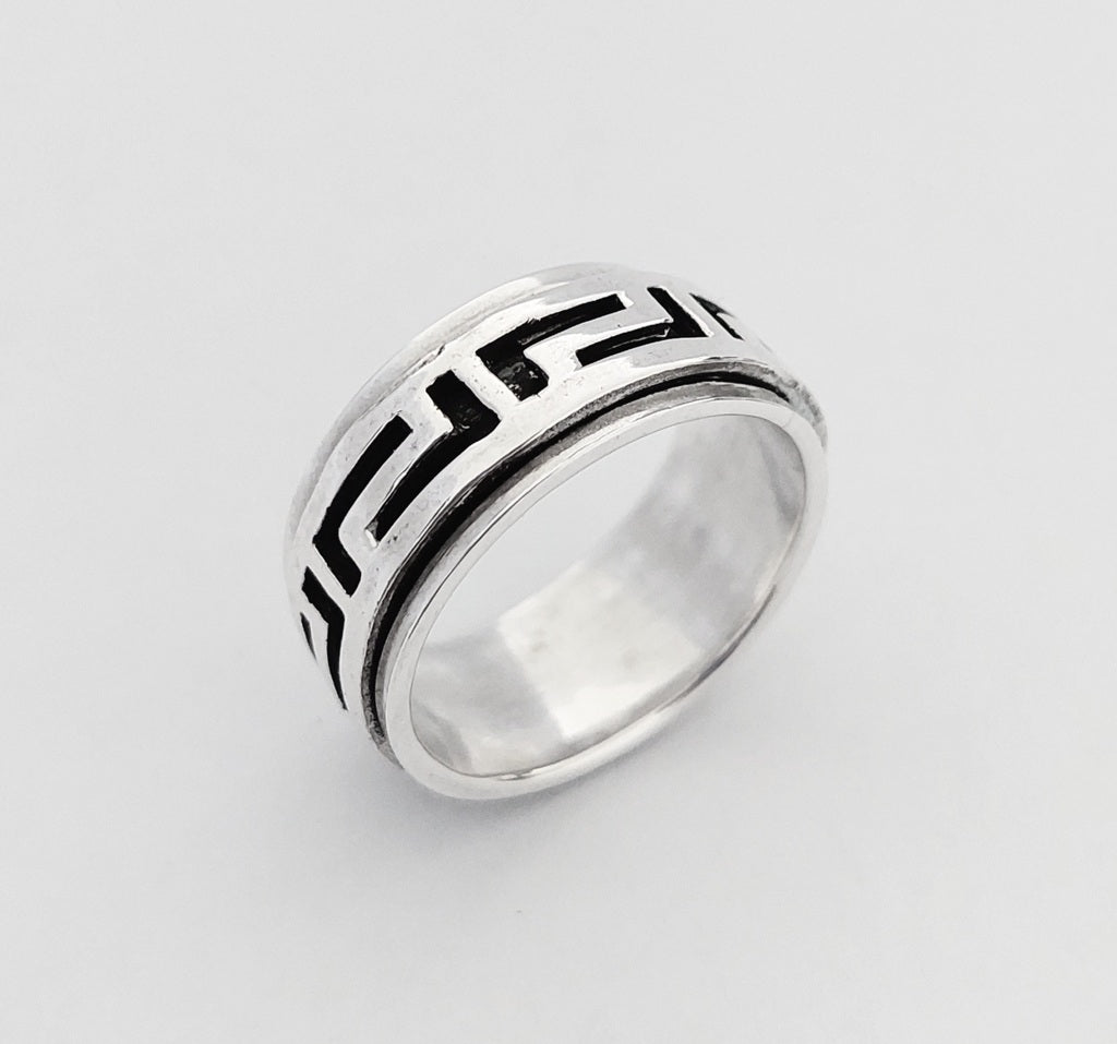Ring Man Spinning Rainbow 9mm - Bambu Silver Jewellry