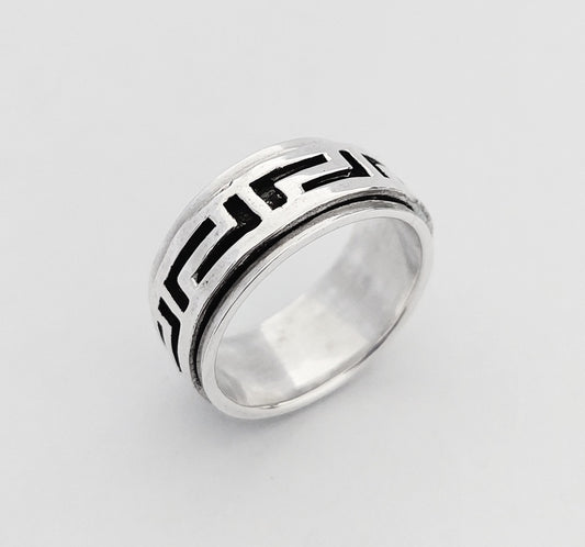 Ring Man Spinning Rainbow 9mm - Bambu Silver Jewellry