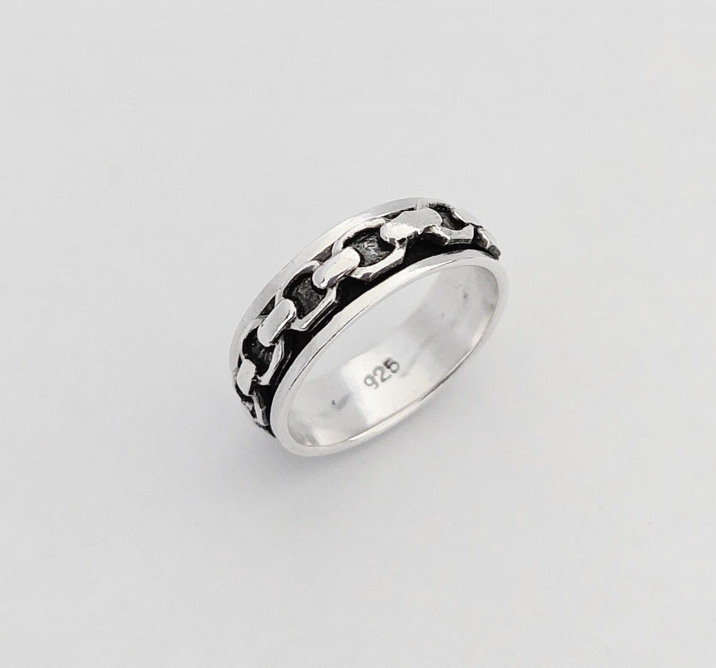 Ring Man Spinning Rantai 7mm - Bambu Silver Jewellry