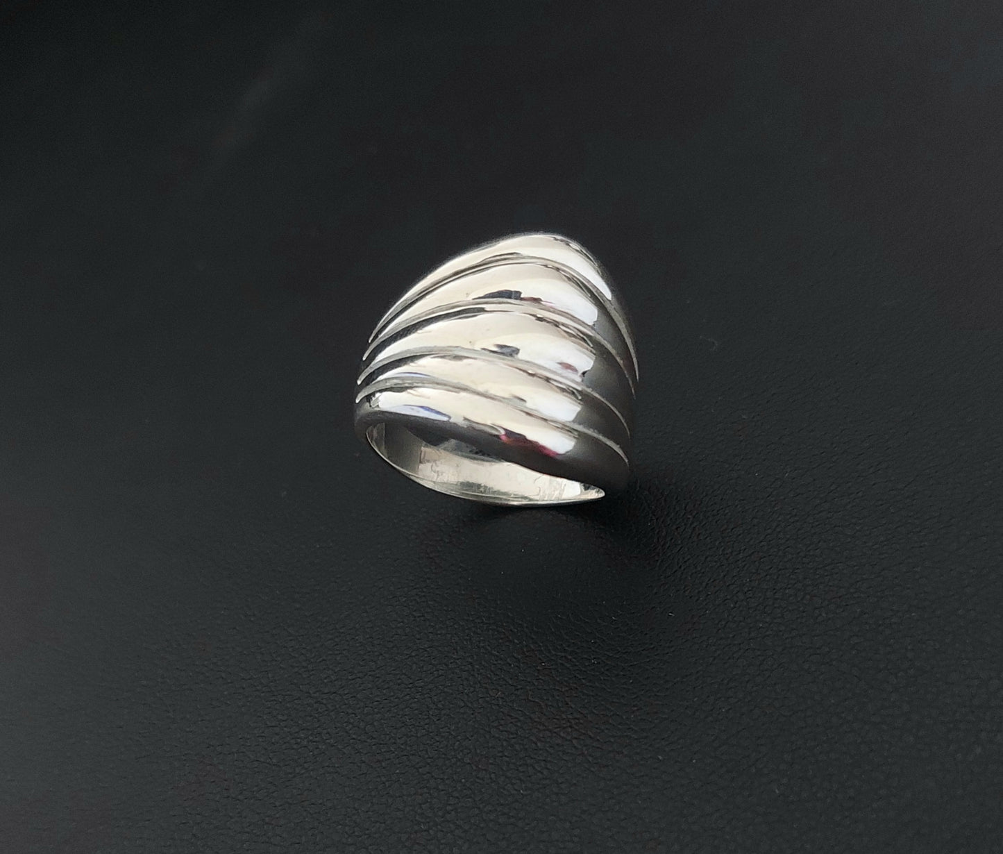Ring Plain 5 Lines 1.9cm - Bambu Silver Jewellry