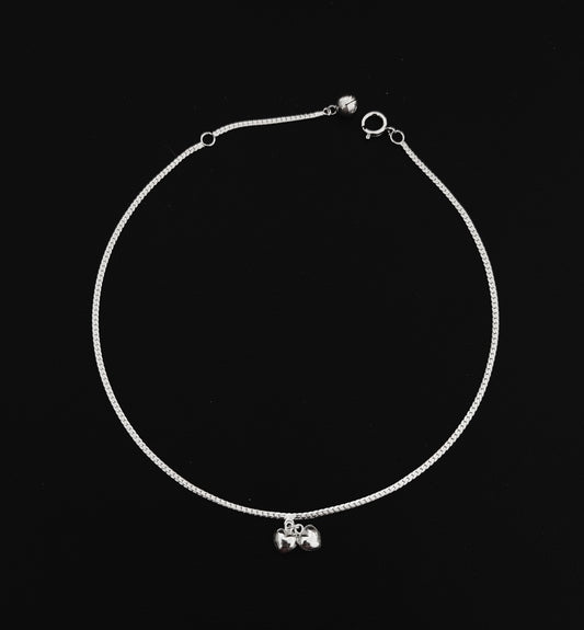Anklet with Hearts Adjustable - Bambu Silver Jewellry