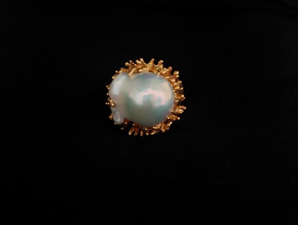 Ring Pearl Baroque Coral