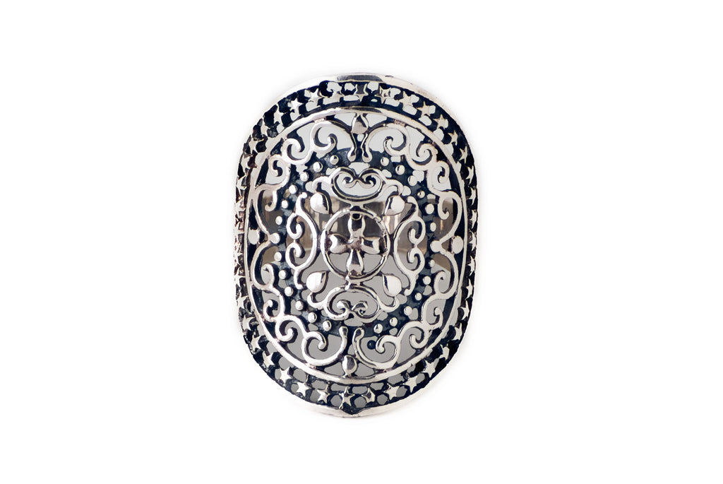 Ring Flower Oxid - Bambu Silver Jewellry