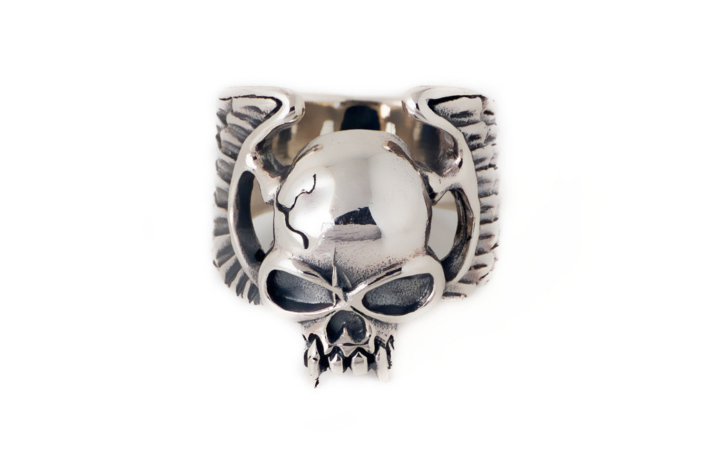 Ring Skull Wings 2.3cm - Bambu Silver Jewellry