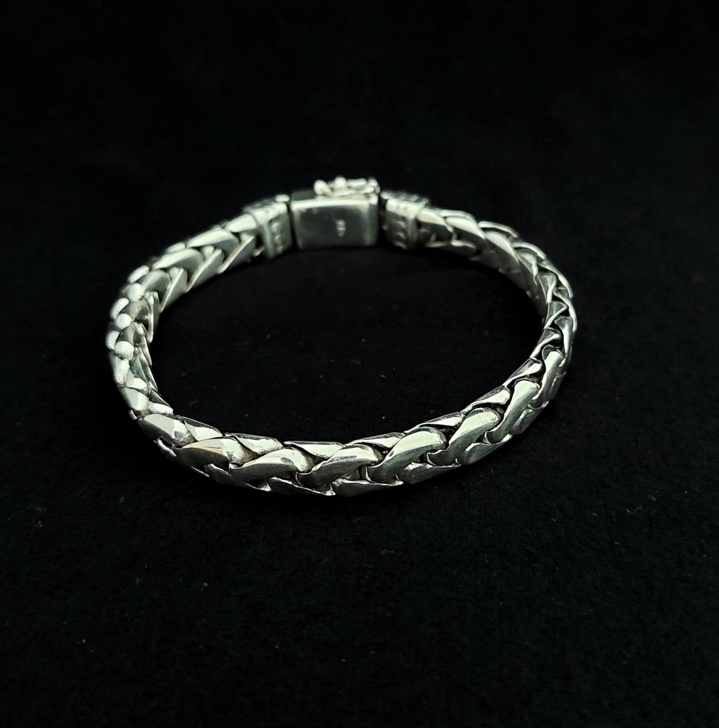 Bracelet Man Anyaman 8mm - Bambu Silver Jewellry