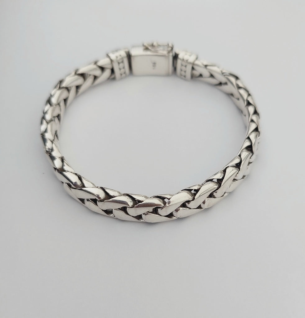 Bracelet Man Anyaman 8mm - Bambu Silver Jewellry